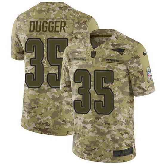 Nike Patriots 35 Kyle Dugger Camo Men Stitched NFL Limited 2018 Salute To Service Jersey